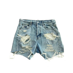 American Eagle Women's Blue Distressed Jean Cutout Short Size 4